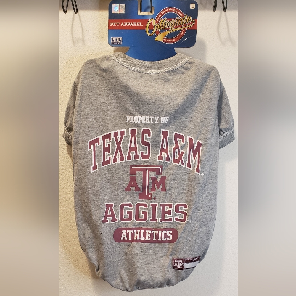 Pet Collegiate apparel Texas A&M size Large in Gray and Maroon NWT